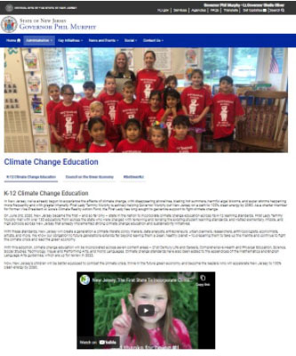 Whitehouse School Recognized as a Leader on Climate Change Education  and Featured on Governor Murphy’s Website!